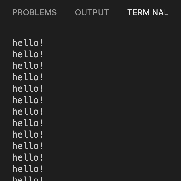 Screenshot of Serial Monitor printing "hello!"