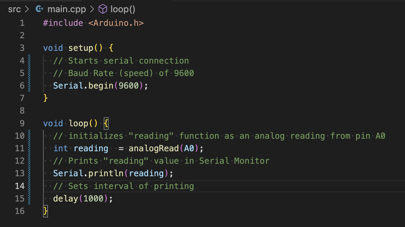 Screenshot of Voltage Divider Code