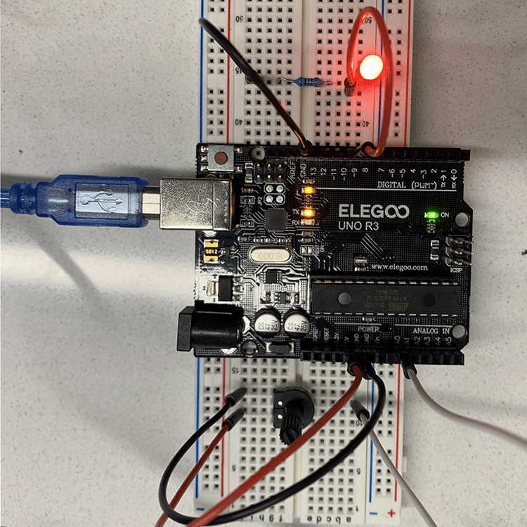 Photo of successful LED control - high Brightness