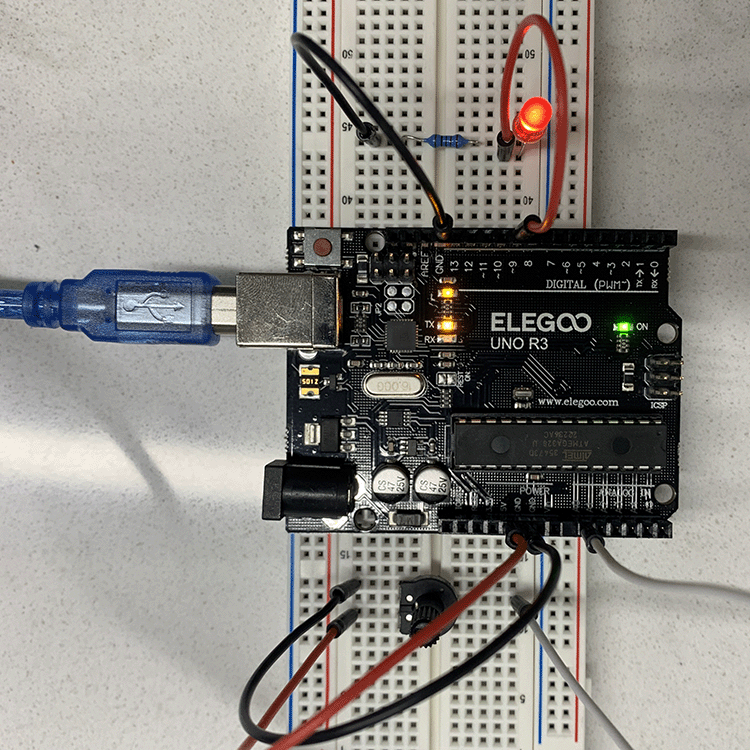 Photo of successful LED control - low Brightness